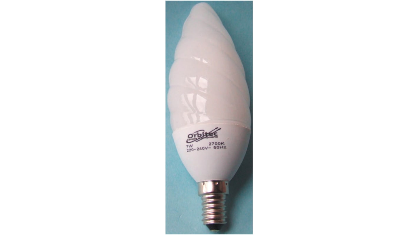 E14 Candle Shape CFL Bulb, 9 W, 2700K