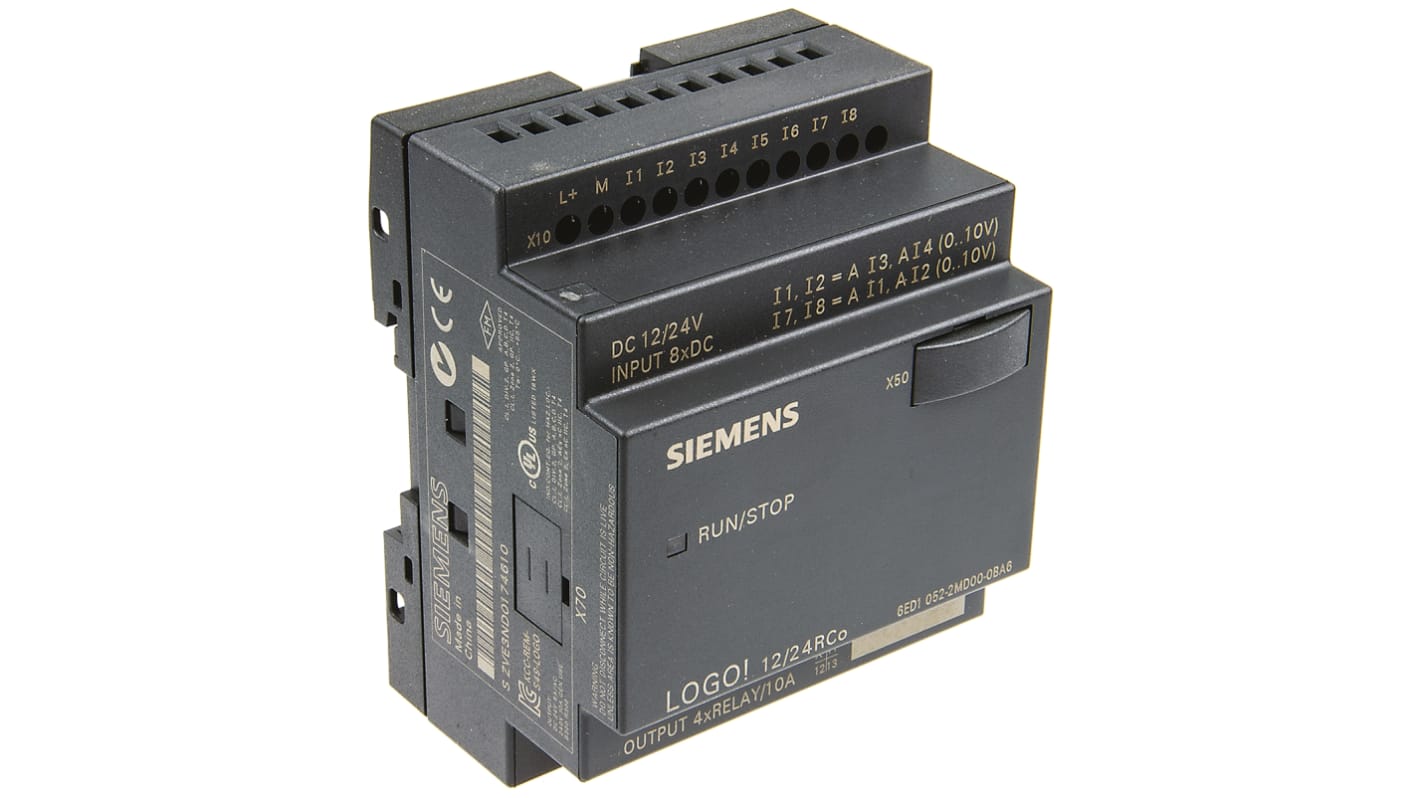 Siemens LOGO! 6 Logic Module, 12 → 24 V dc Relay, 8 x Input, 4 x Output Without Display