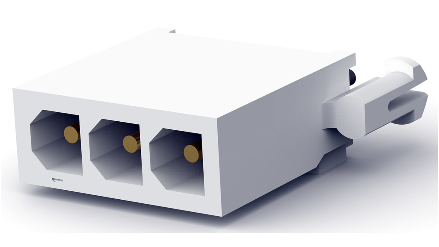 TE Connectivity Mini-Universal MATE-N-LOK Leiterplatten-Stiftleiste Gerade, 3-polig / 1-reihig, Raster 4.14mm,