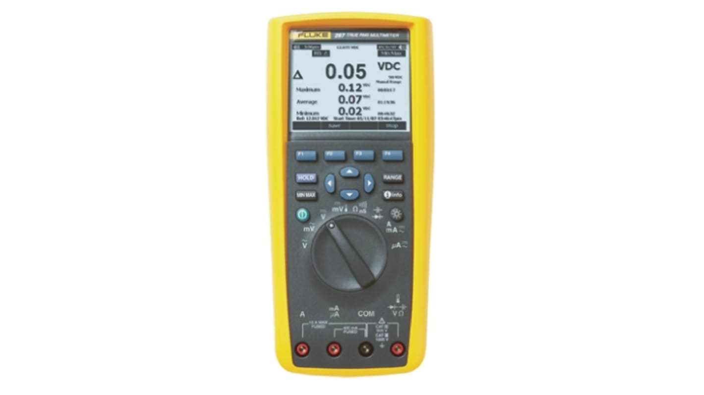 Fluke 287 HandVGA Digital-Multimeter, CAT III, CAT IV 1000V ac / 10A ac, 500MΩ, ISO-kalibriert