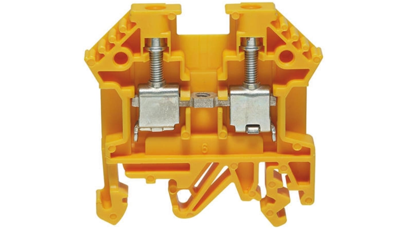 Bloc de jonction rail DIN RS PRO, 0.2 → 4mm², Jaune