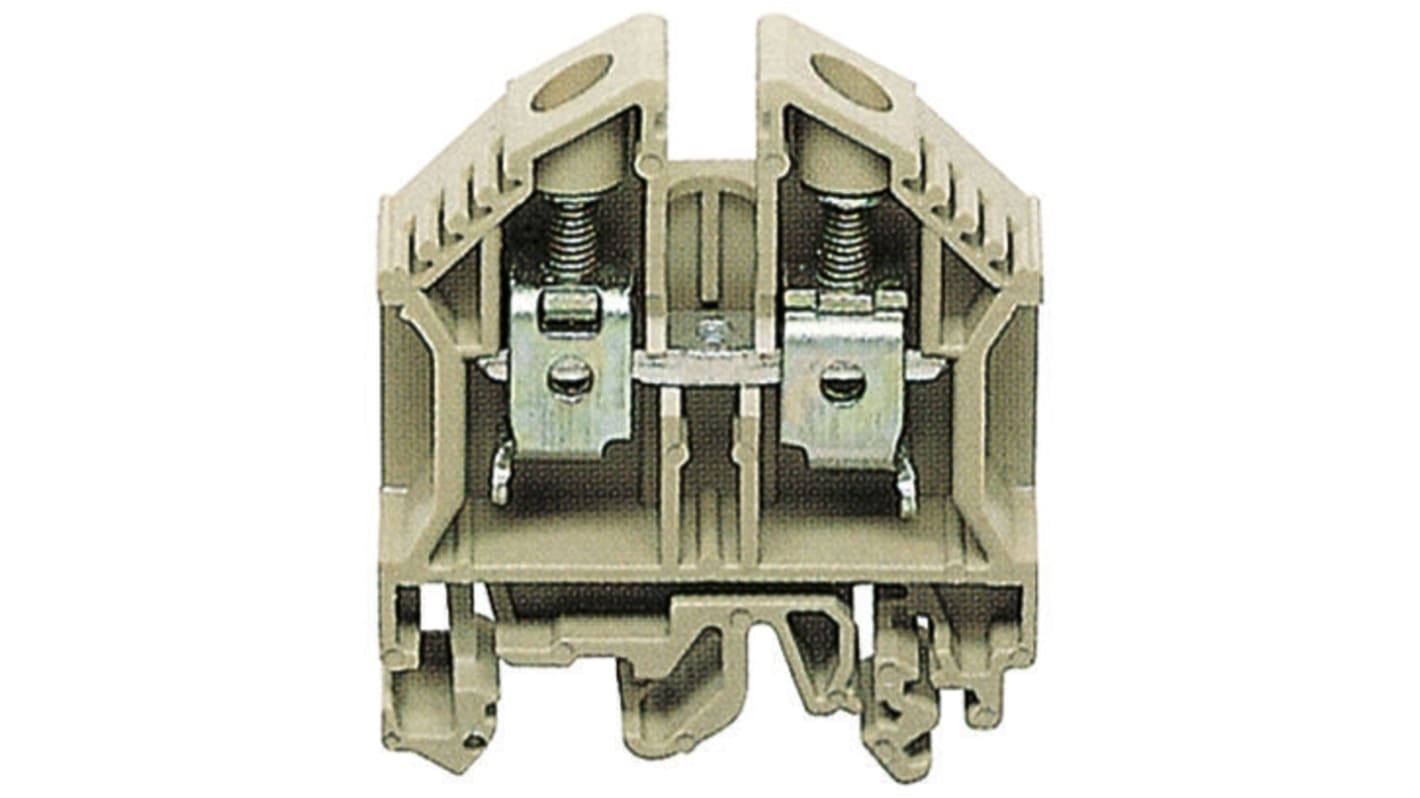 RS PRO Brown DIN Rail Terminal Block, 2.5 → 16mm², Screw Termination