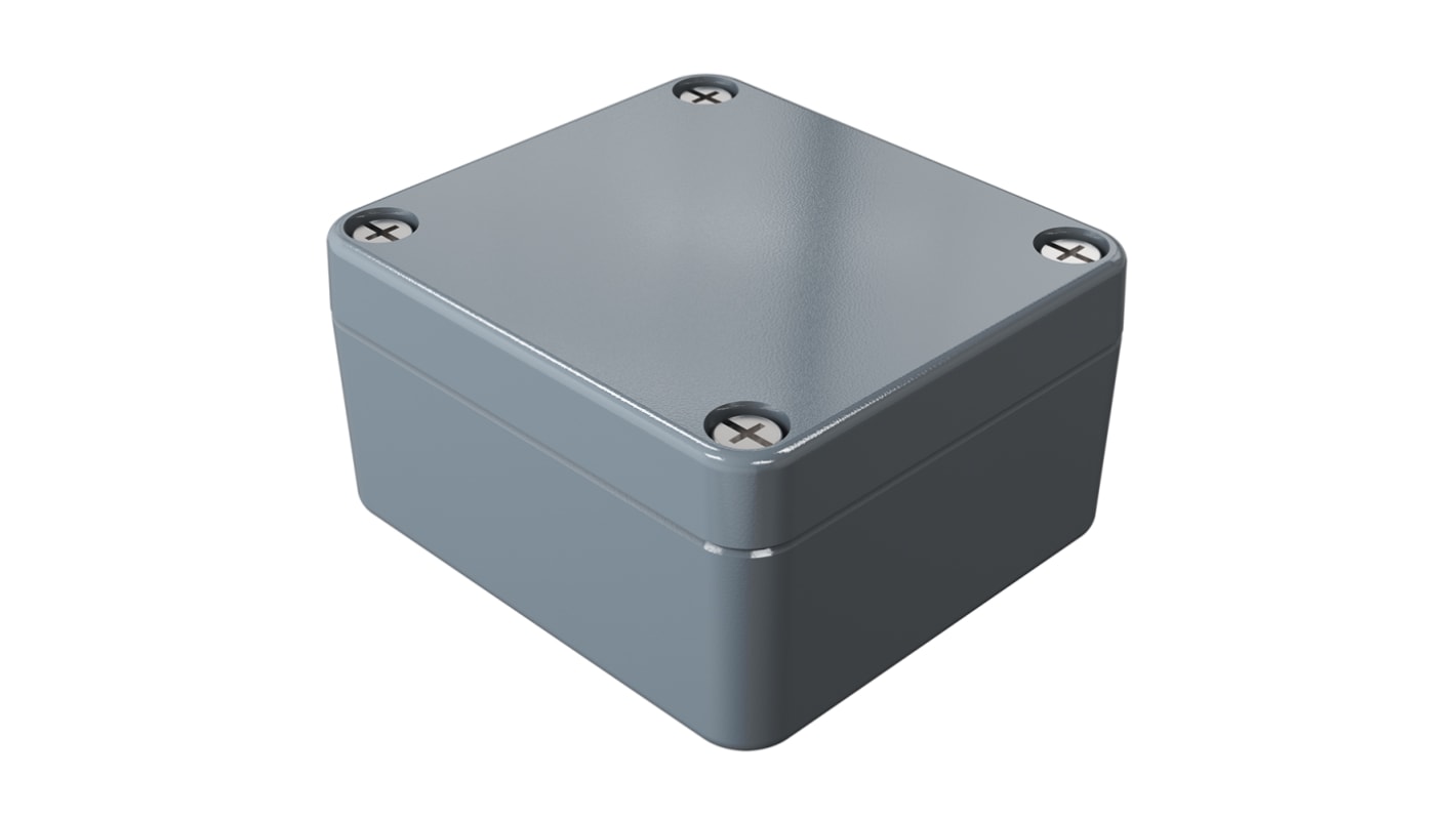 Caja Rose de Aluminio Presofundido Gris, 64 x 58 x 34mm, IP66, , Lloyds Register, Registro marítimo, UL 508