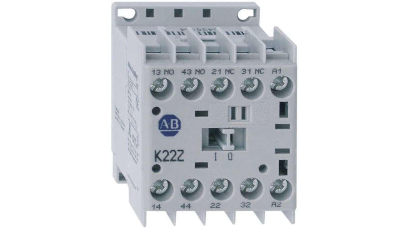 Contactor Allen Bradley Serie 700 700K de 4 polos, 3NO + 1NC, 10 A, bobina 24 V dc