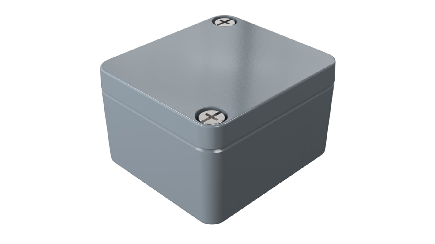 Rose Aluminium Standard Series Grey Die Cast Aluminium Enclosure, IP66, IK09, Grey Lid, 50 x 45 x 30mm