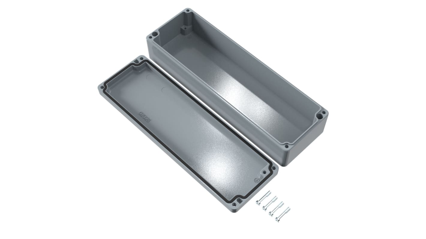 Skříň, řada: Aluminium Standard IP66 barva Šedá Odlévaný hliník 250 x 80 x 52mm Polyuretan