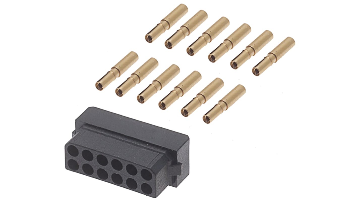 HARWIN Datamate Connector Kit Containing 12 way DIL Female Shell, Crimps