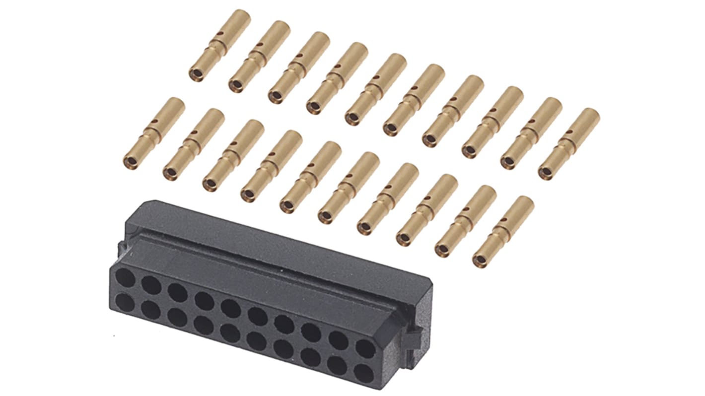 Sada konektorů PCB, řada: Datamate, číslo řady: M80, obsahuje: 20 cestná DID Shell, krimpovací kontakty, Sada konektoru