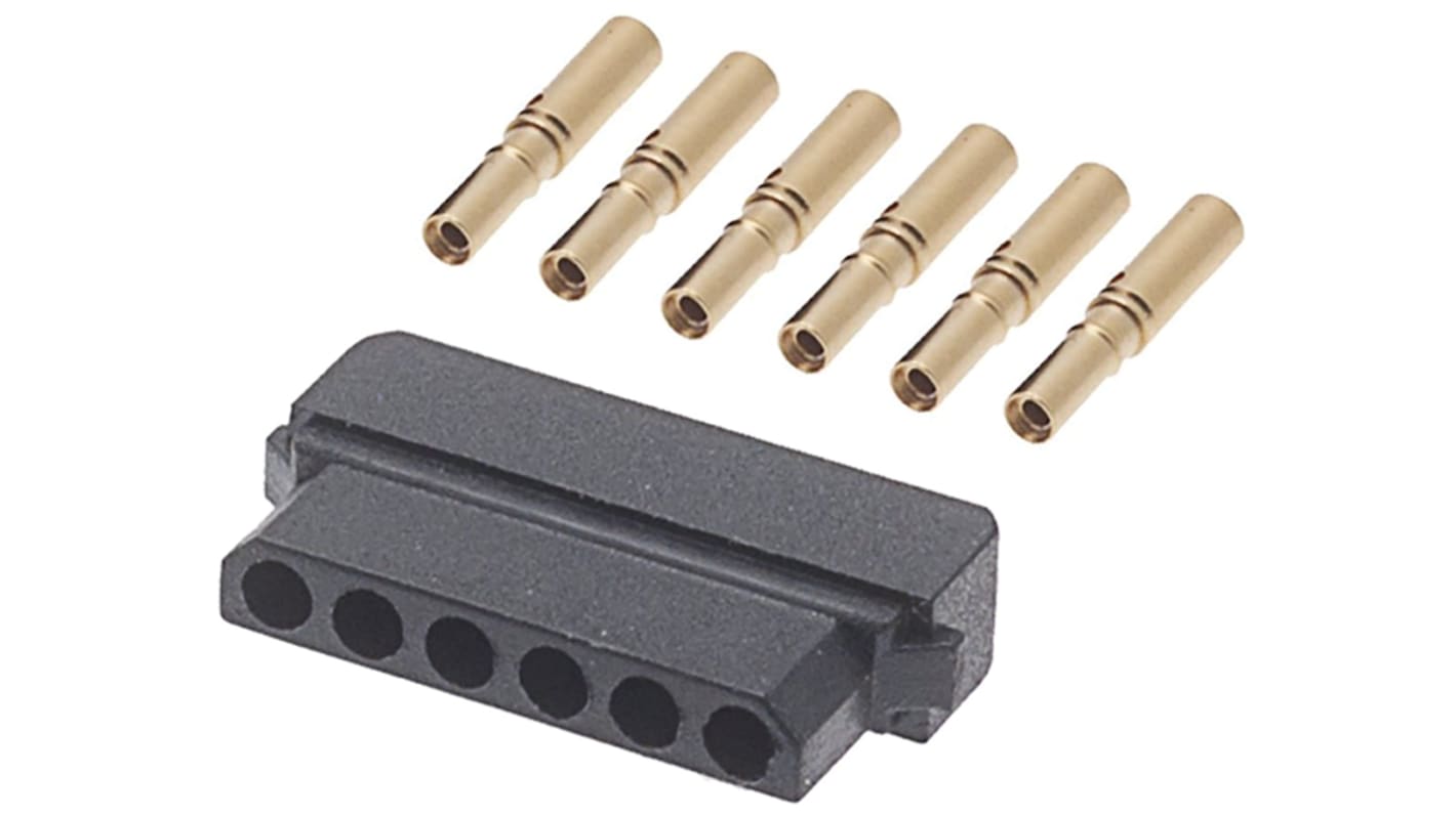 HARWIN Datamate Connector Kit Containing 6 way SIL Female Shell, Crimps