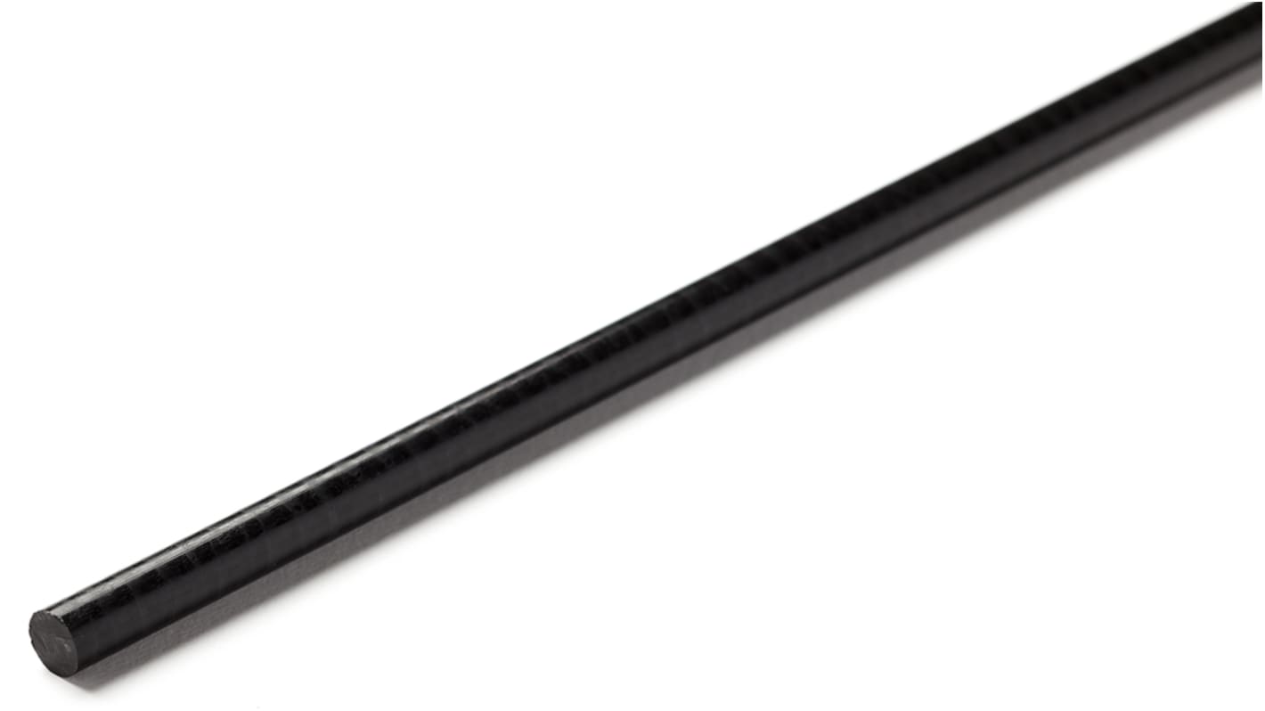 RS PRO Black Acetal Rod, 1m x 65mm Diameter