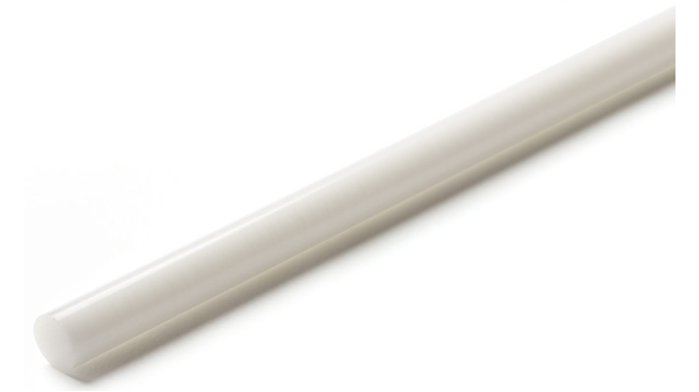 RS PRO Acetal-Rundstange, Acetal Weiß 1.42g/cm³, Ø 18mm x 1m