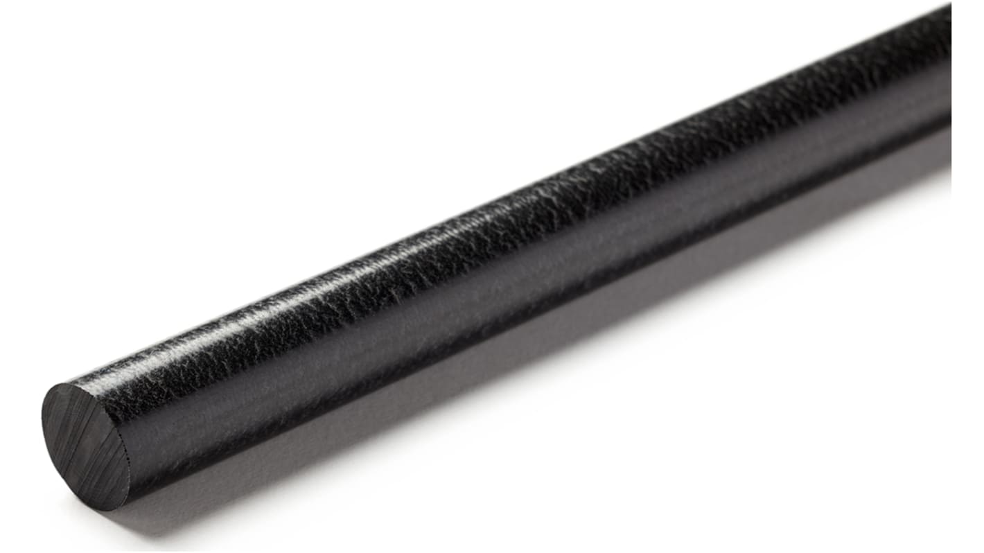 RS PRO PEEK-Rundstab, PEEK Schwarz 1.44g/cm³, Ø 20mm x 300mm