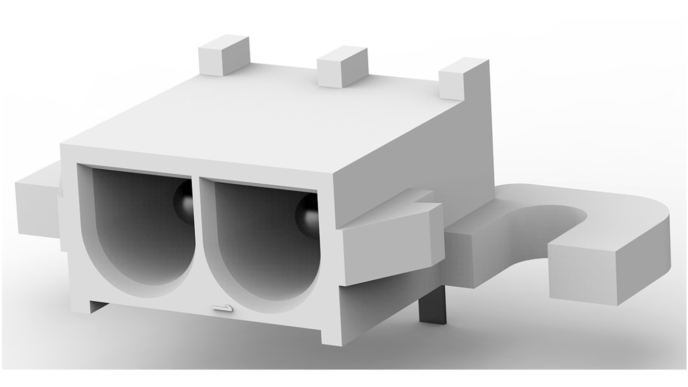 TE Connectivity Universal MATE-N-LOK Series Right Angle Through Hole PCB Header, 2 Contact(s), 6.35mm Pitch, 1 Row(s),