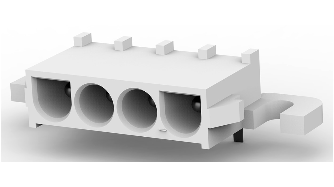 TE Connectivity Universal MATE-N-LOK Series Right Angle Through Hole PCB Header, 4 Contact(s), 6.35mm Pitch, 1 Row(s),