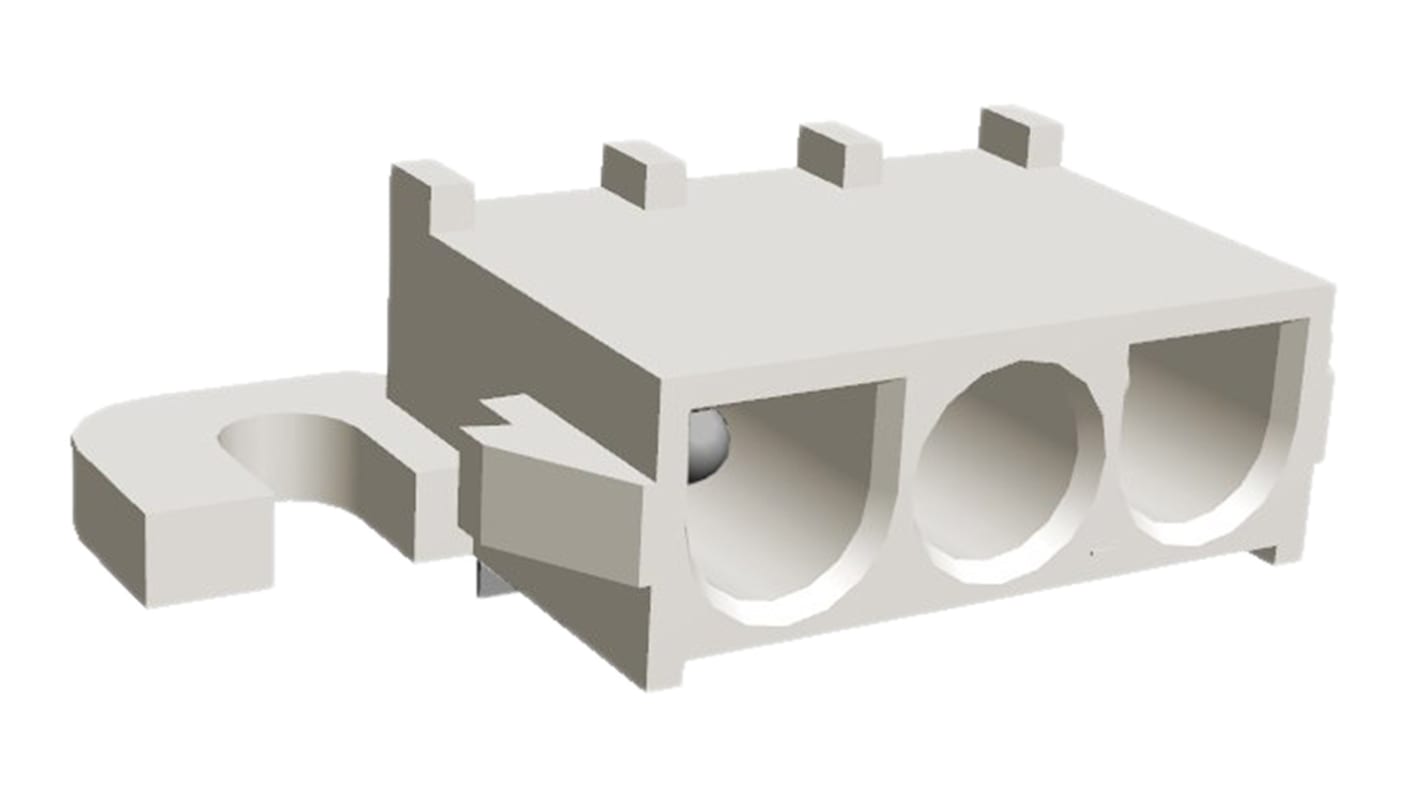 TE Connectivity Universal MATE-N-LOK Series Right Angle Through Hole PCB Header, 3 Contact(s), 6.35mm Pitch, 1 Row(s),