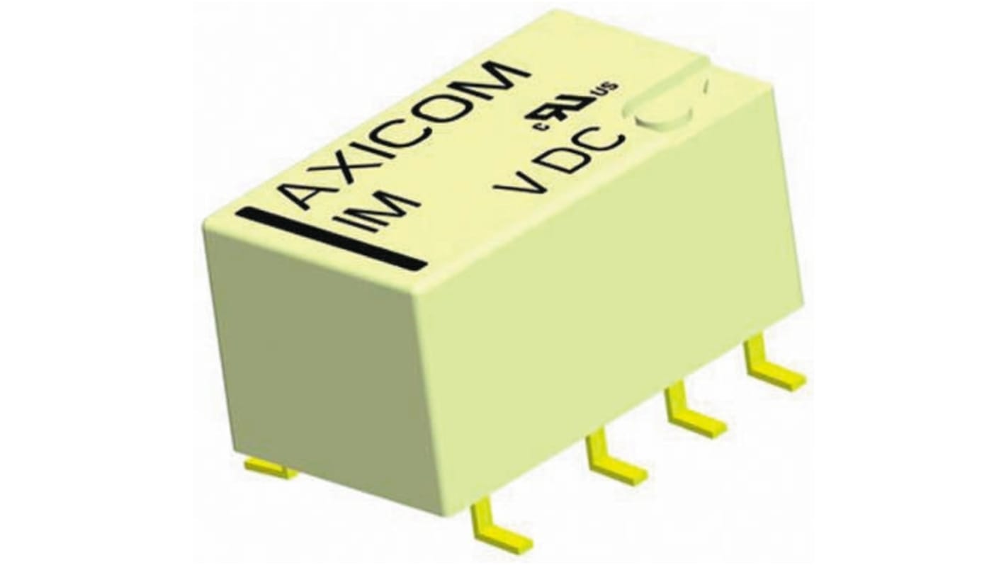 Przekaźnik sygnału, 5V dc, 2 A, DPDT, 2-polowy, montaż SMD, TE Connectivity Axicom