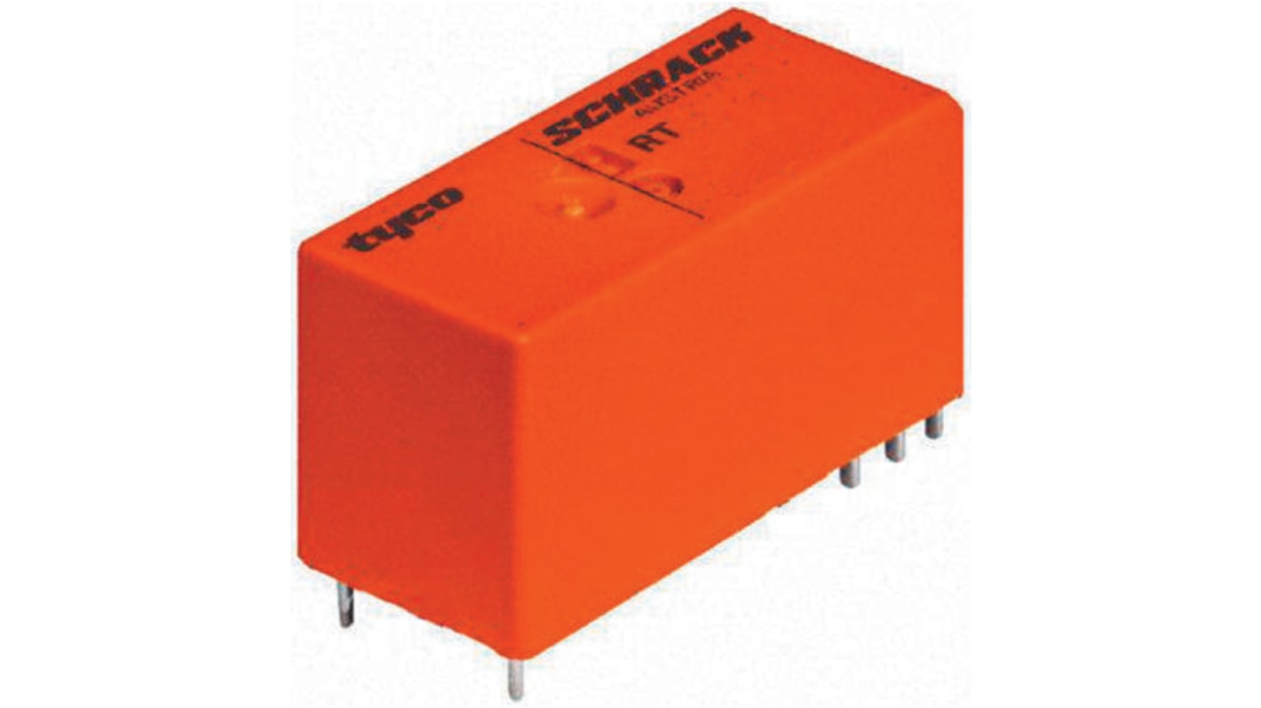 TE Connectivity PCB Mount Latching Power Relay, 5V dc Coil, 8A Switching Current, DPDT
