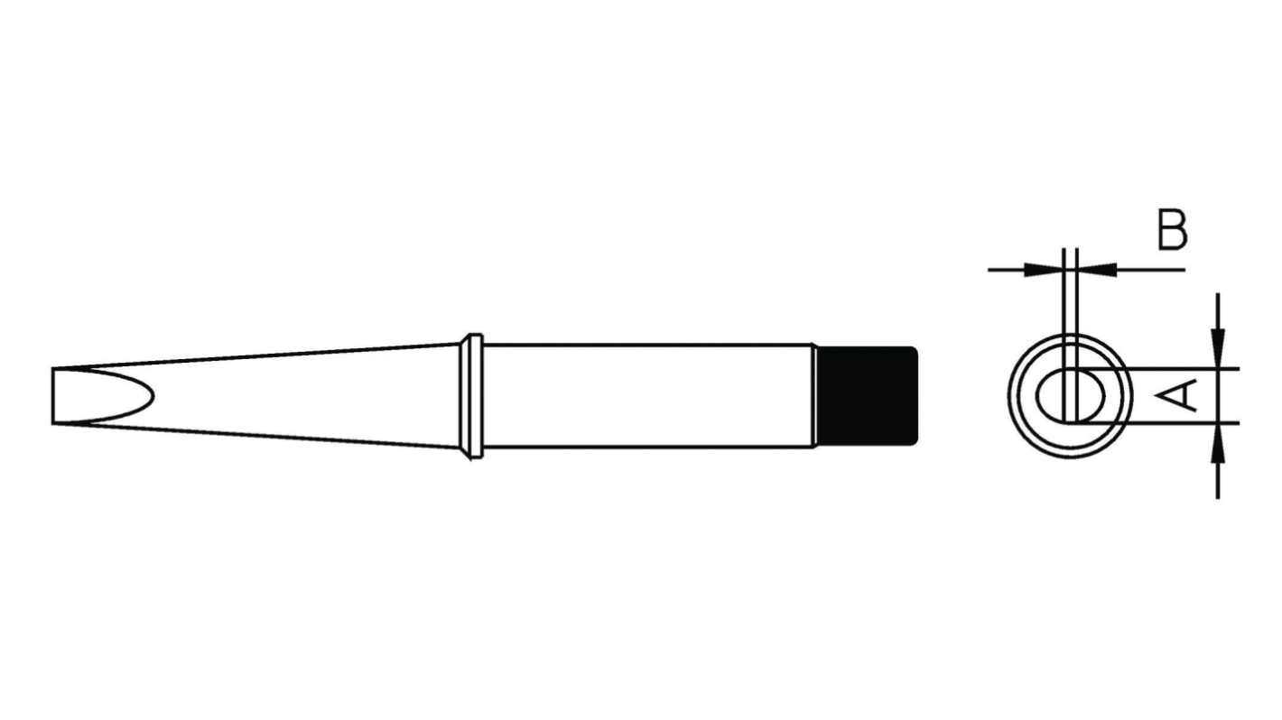 Weller forrasztópákahegy CT2F8 10 mm, Egyenes véső, használható (W201 forrasztópáka)-hoz