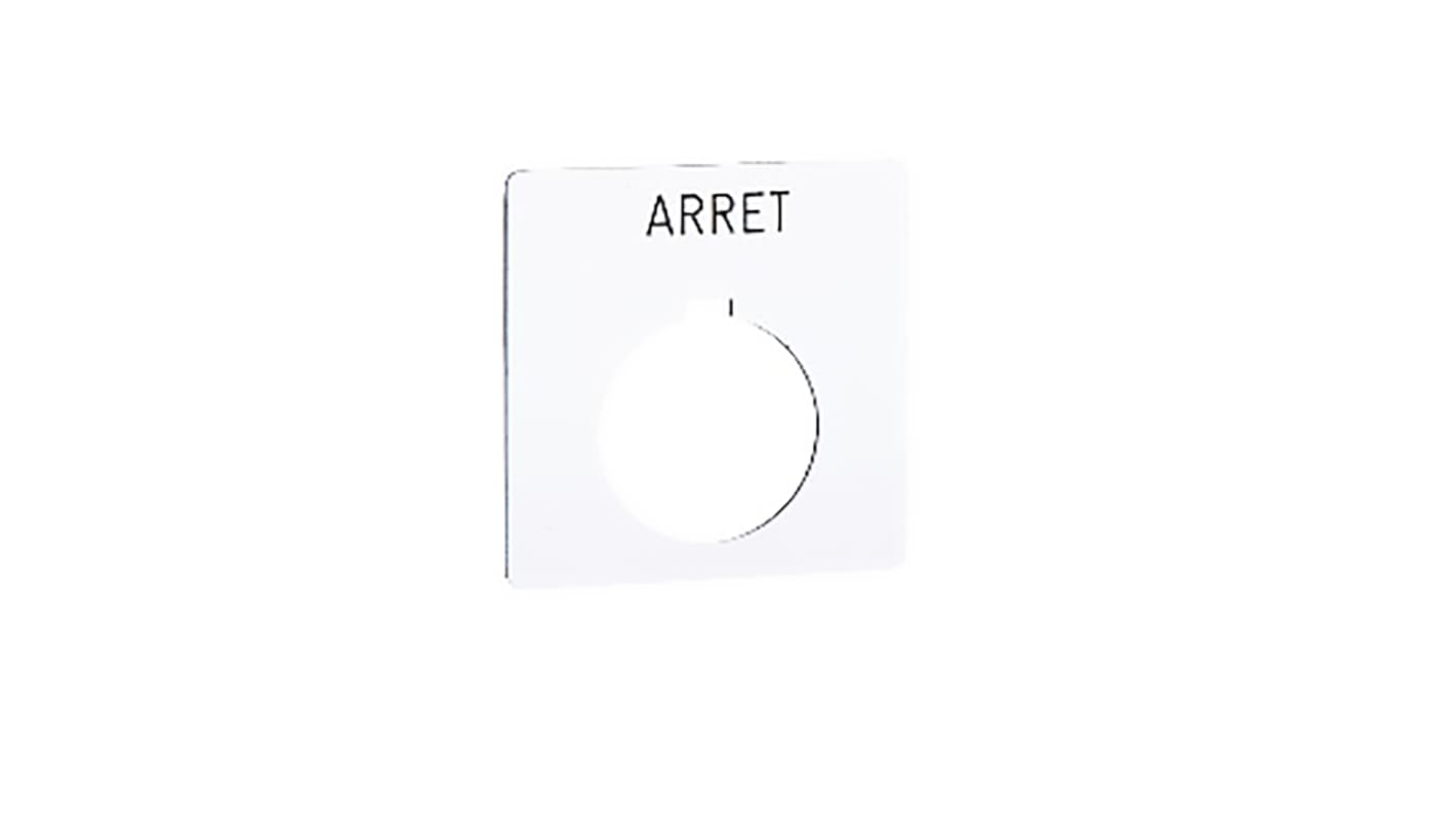 Schneider Electric Legend Plate for Use with 9001K Series, 9001SK Series, Arrêt