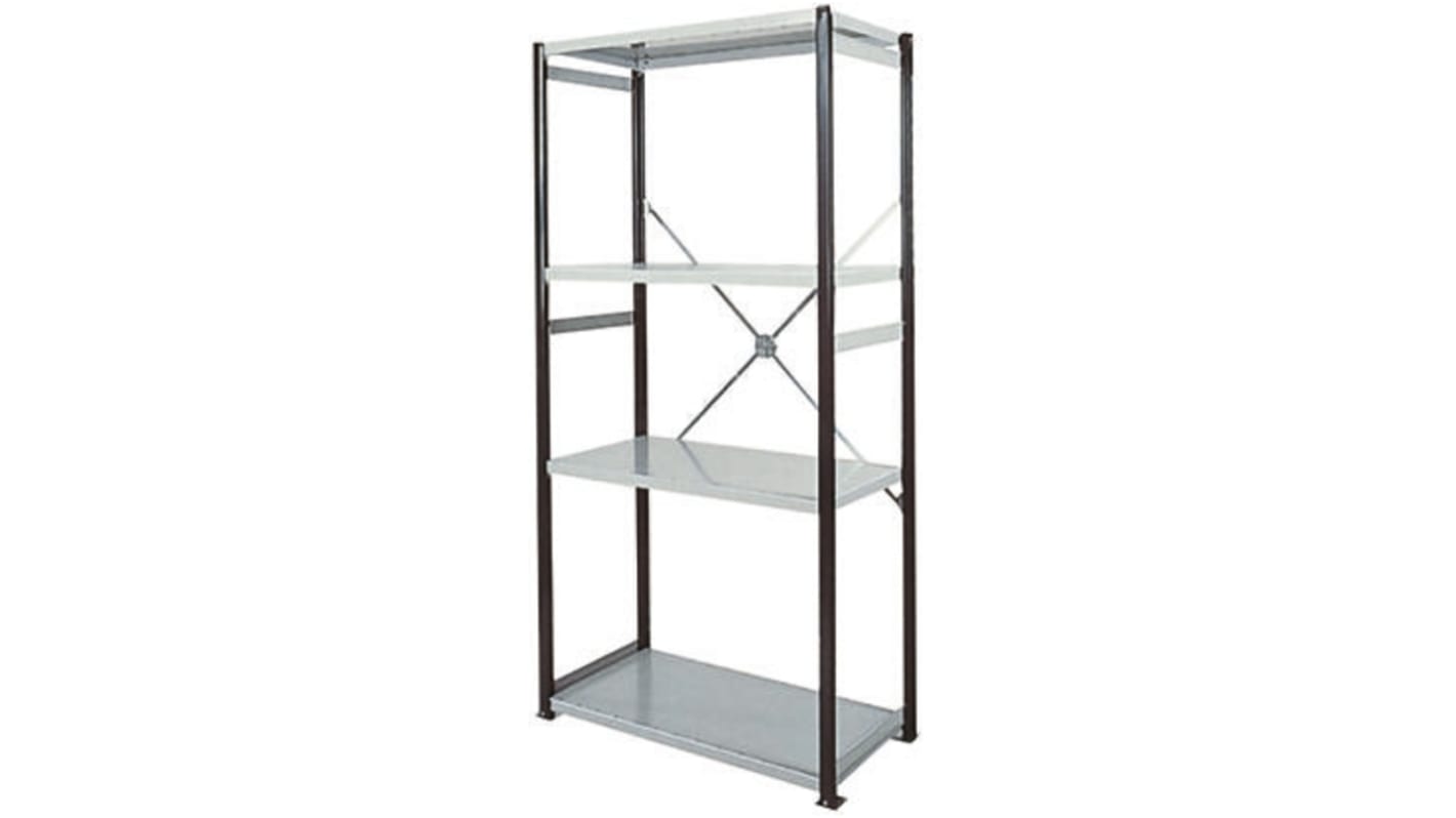 RS PRO Steel Grey Modular Shelving Open Starter Bay, 2100mm, 1000mm x