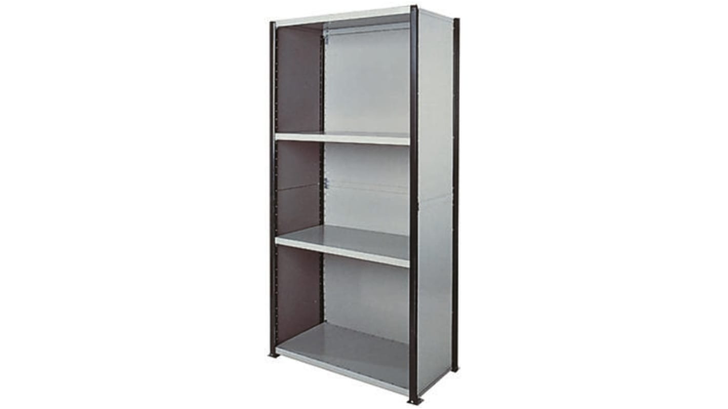 RS PRO Steel Grey Modular Shelving Clad Starter Bay, 2100mm, 1000mm x