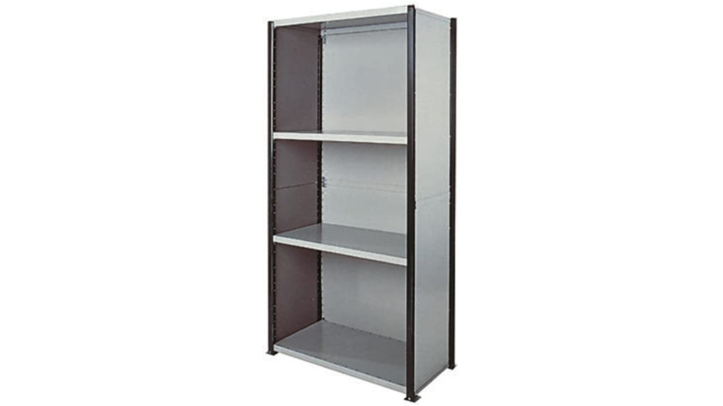 RS PRO Steel Grey Modular Shelving Clad Starter Bay, 2100mm, 1000mm x 500mm