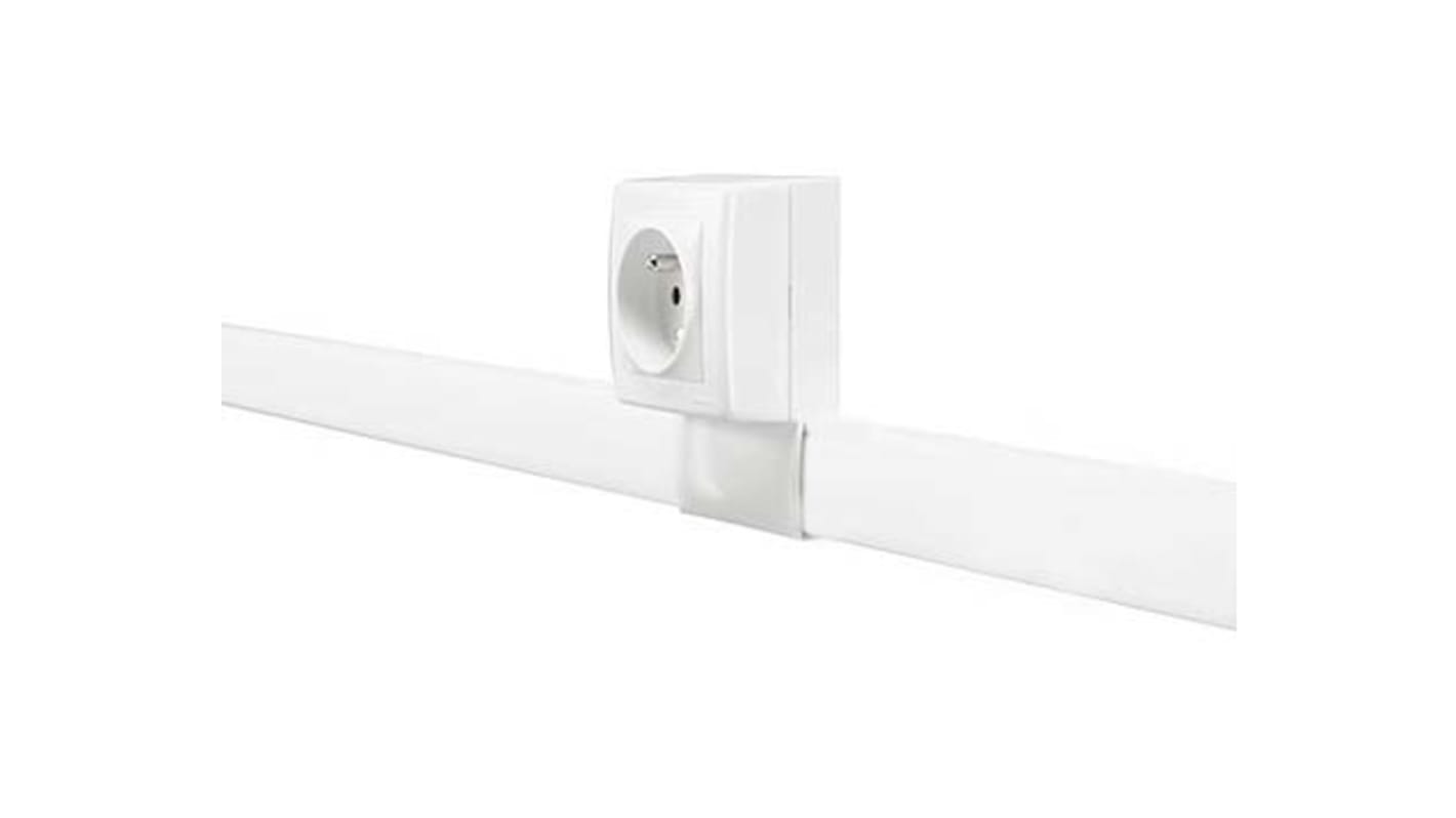 Planet-Wattohm Keva White Mini Trunking - Closed Slot, W32 mm x D12mm, L2.1m, PVC