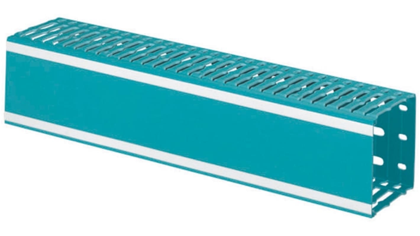 Legrand LINA 25 Blue Slotted Panel Trunking - Open Slot, W60 mm x D80mm, L2m, PVC