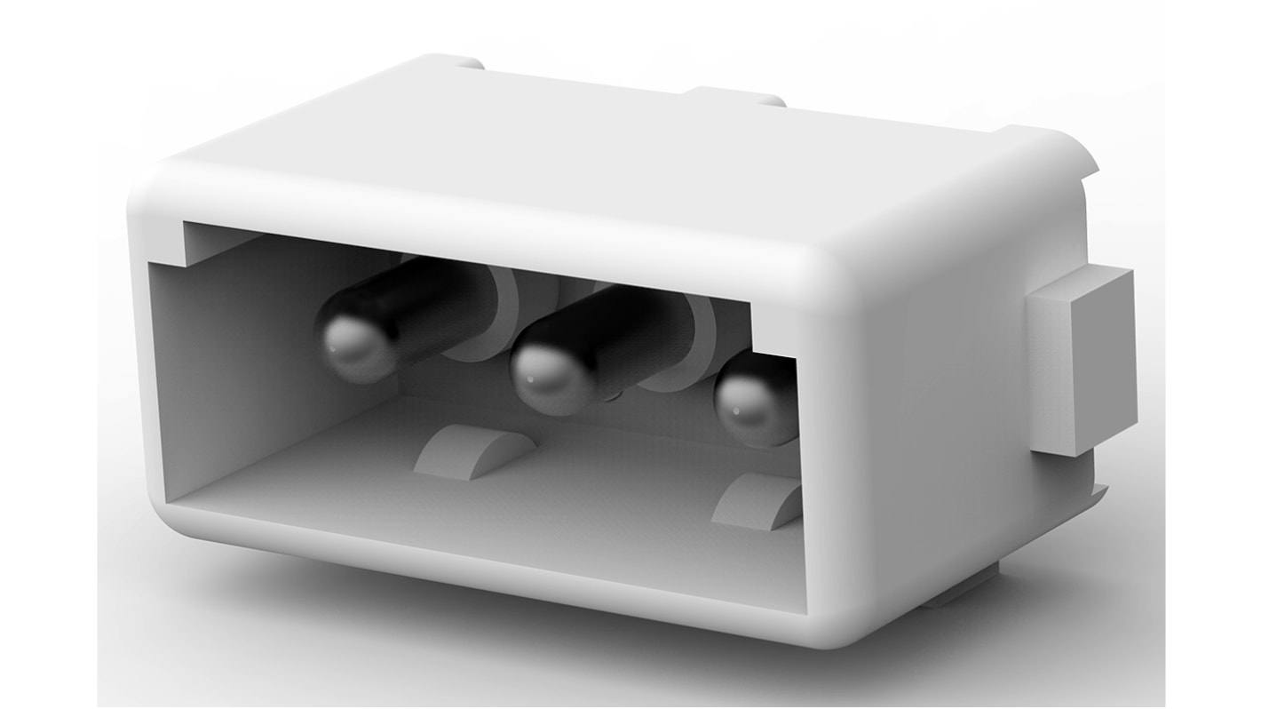 TE Connectivity Commercial MATE-N-LOK Series Straight Through Hole PCB Header, 3 Contact(s), 5.08mm Pitch, 1 Row(s),