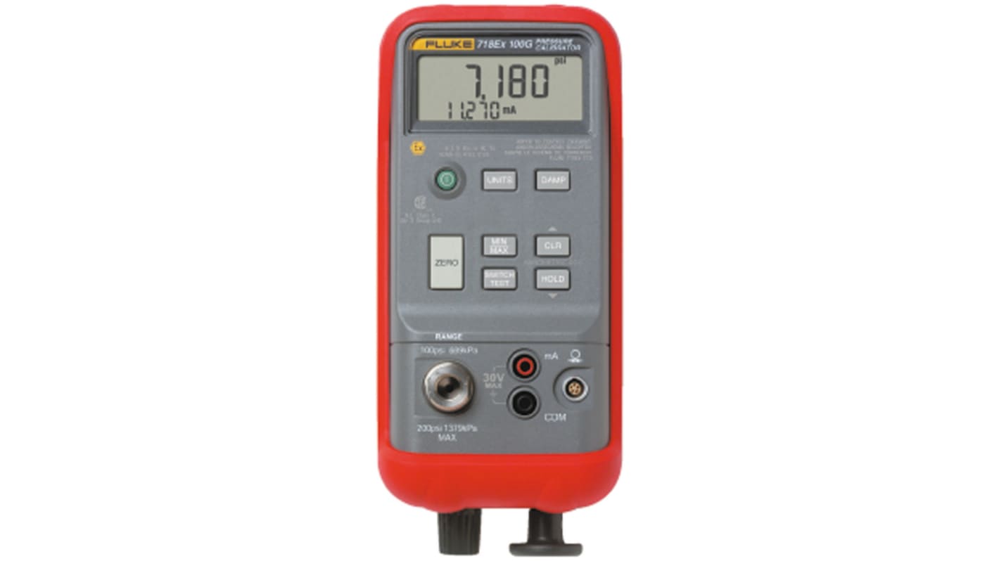 Calibrateur de pression Fluke 718 EX, -830mbar à 20bar, Etalonné RS