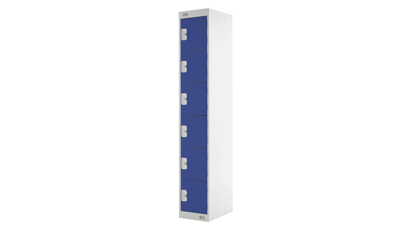 Casier industriel 6 portes porte en Acier, 1800 mm x 300 mm x 450mm