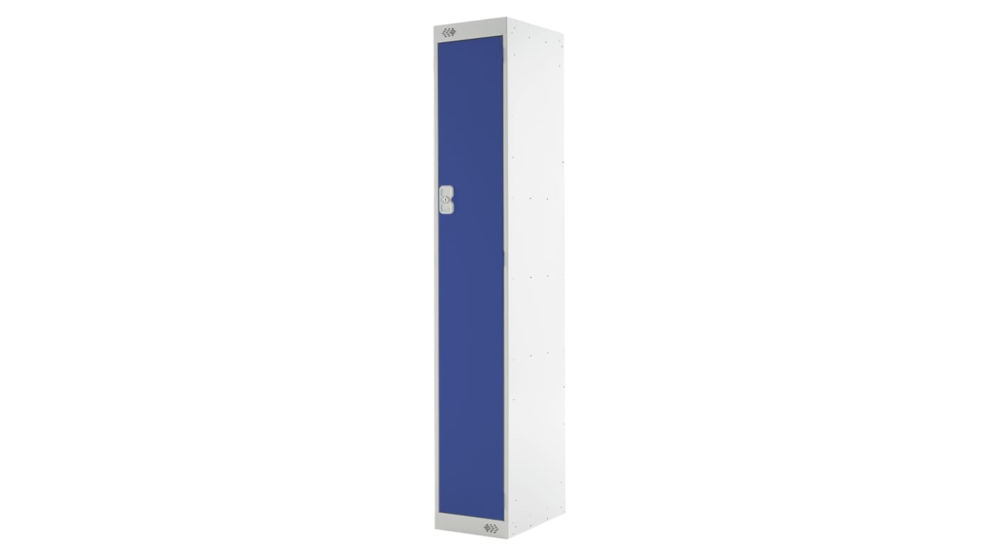 RS PRO 1 Door Steel Blue Industrial Locker, 1800 mm x 300 mm x 450mm | RS