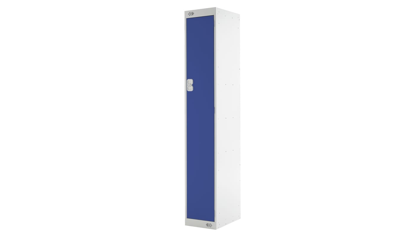 Armario industrial RS PRO, 1 Puerta, Acero, Azul, 1800 mm x 300 mm x 450mm