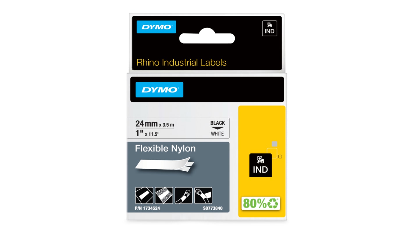 1734524 Dymo On White Label Printer Tape RS