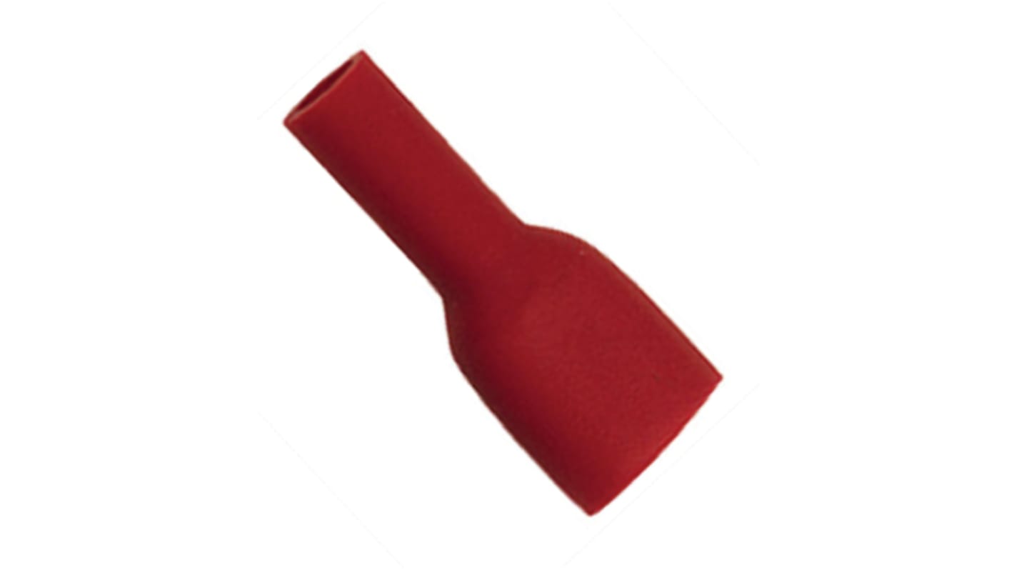 Terminal de lengüeta hembra aislado de color Rojo RS PRO de crimpar, 6.3 x 0.8mm, 0.5mm² → 1.5mm², long. 21.5mm, de