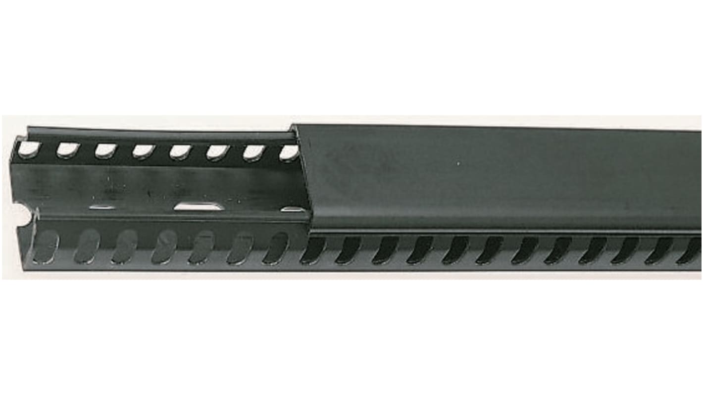 08750000 | Betaduct Black Slotted Panel Trunking - Closed Slot, W25 mm ...