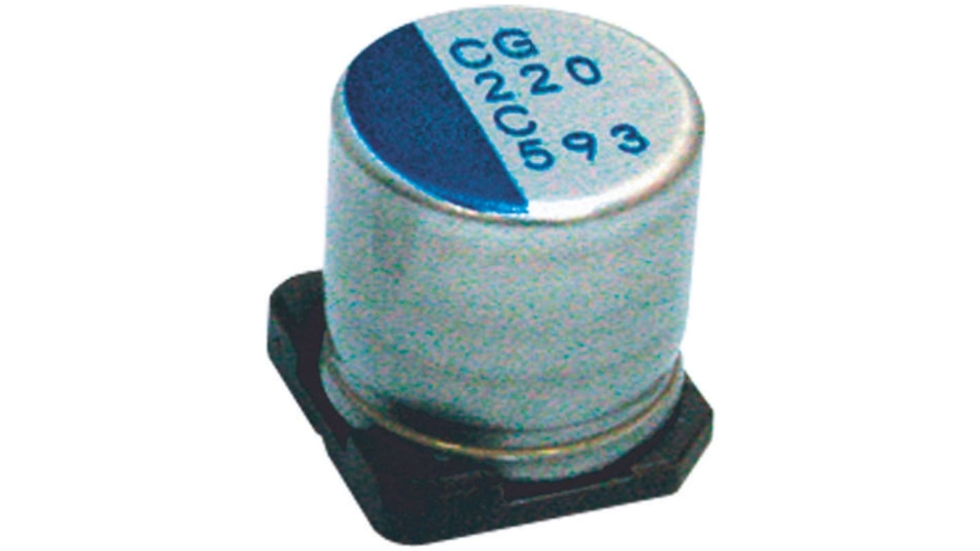 Nichicon 47μF Surface Mount Polymer Capacitor, 16V dc