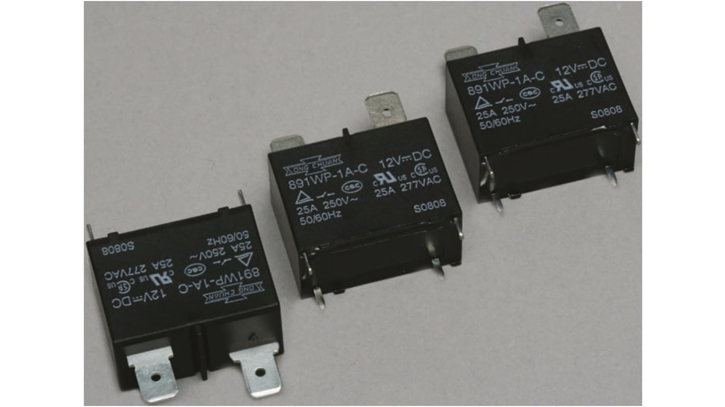 SONGCHUAN 891WP 1A C 12V 12VDC 25A 4 Pns Songchuan Power Relay (Set of
