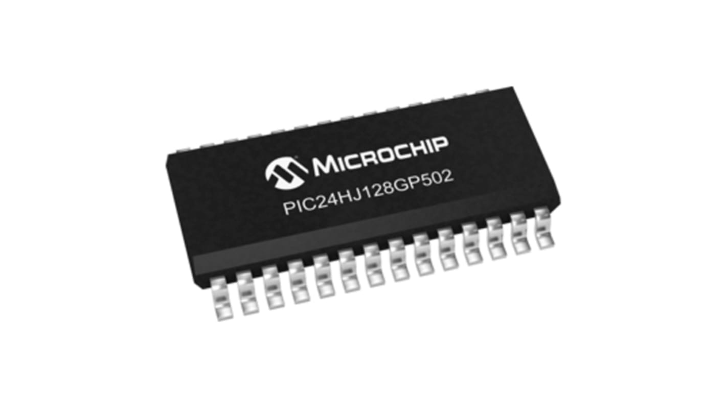 Microchip PIC24HJ128GP502-I/SO, 16bit PIC Microcontroller, PIC24HJ, 40MIPS, 128 kB Flash, 28-Pin SOIC