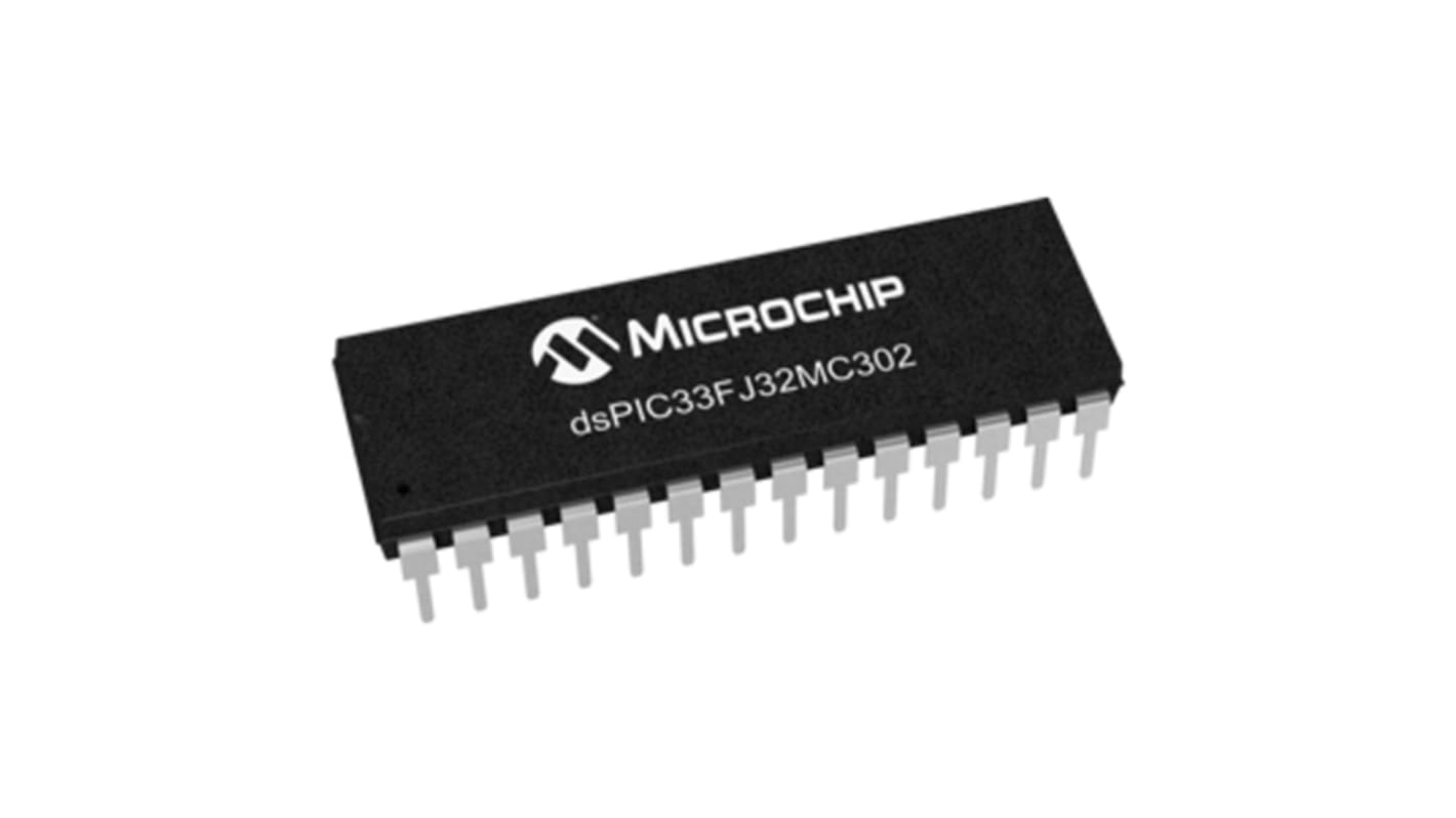 Processeur signal numérique, DSPIC33FJ32MC302-I/SP, 16bit, 40MIPS, 32 Ko Flash, 6 x 10 / 12 bits ADC, SPDIP 28 .