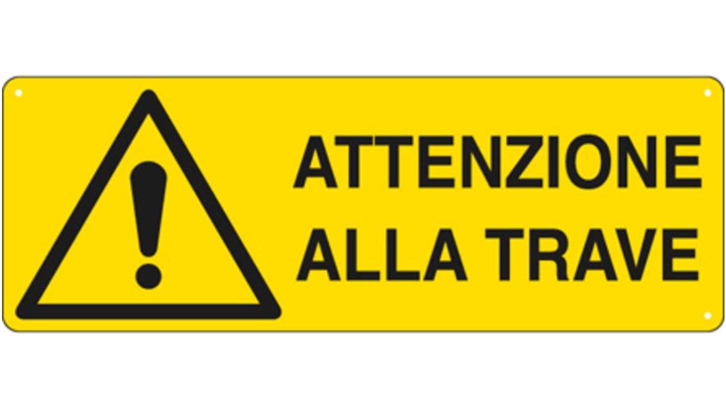 Cartello Avviso "Attenzione Alla Trave", in Italiano