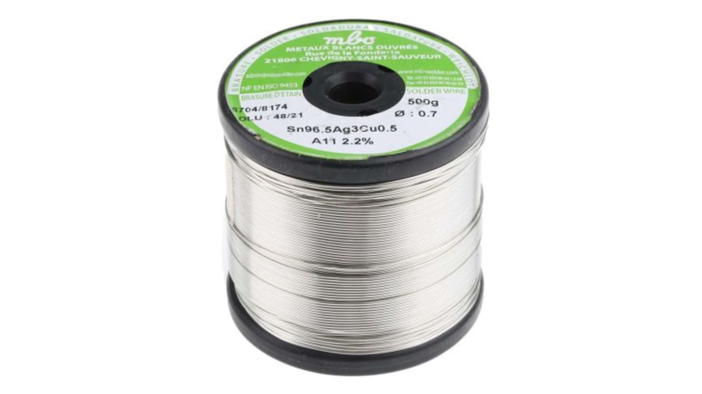 SN96.5 AG3 CU0.5 7/10 A11 500G MBO Wire, 0.7mm Lead Free Solder