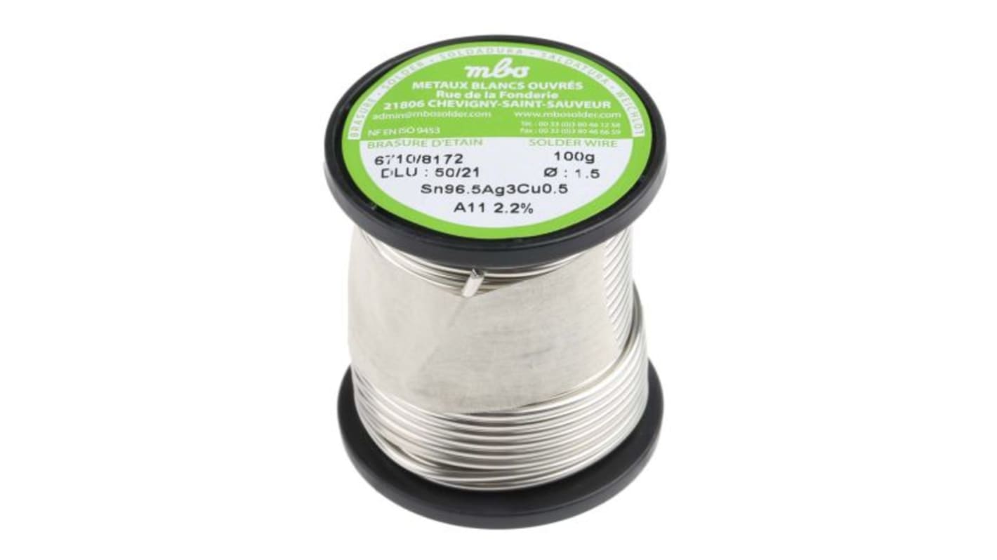 MBO Wire, 1.5mm Lead Free Solder, 217°C Melting Point