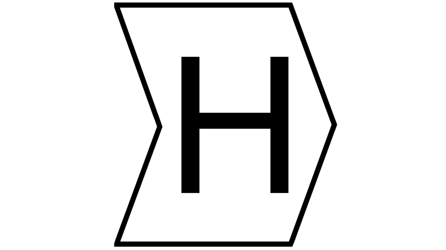 HellermannTyton Helagrip Cable Markers, Black on White, Pre-printed "H"