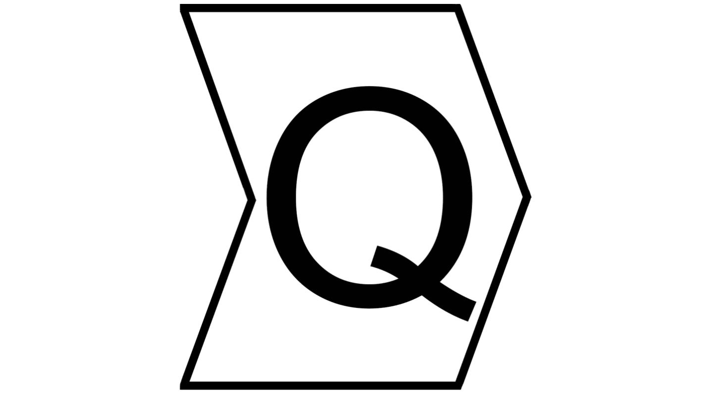 HellermannTyton Helagrip Slide On Cable Markers, Black on White, Pre-printed "Q", 2 → 5mm Cable