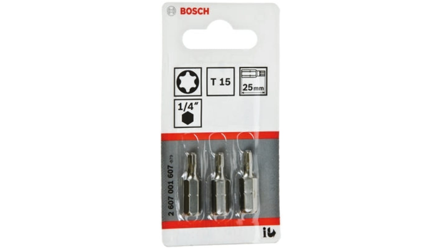 Bosch Torx Screwdriver Bit, T15 Tip, 25 mm Overall
