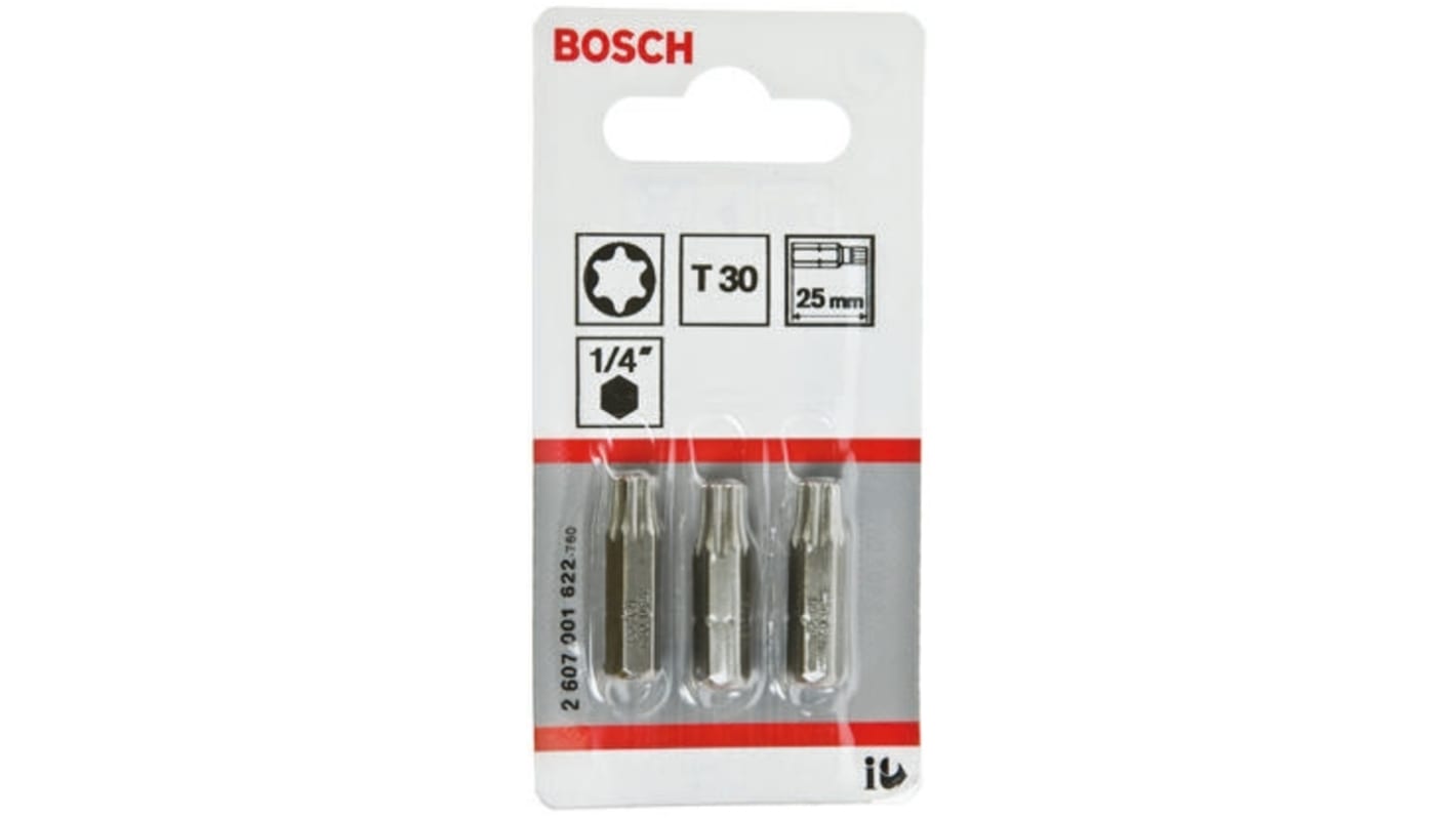 Bosch Torx Screwdriver Bit, T30 Tip, 25 mm Overall