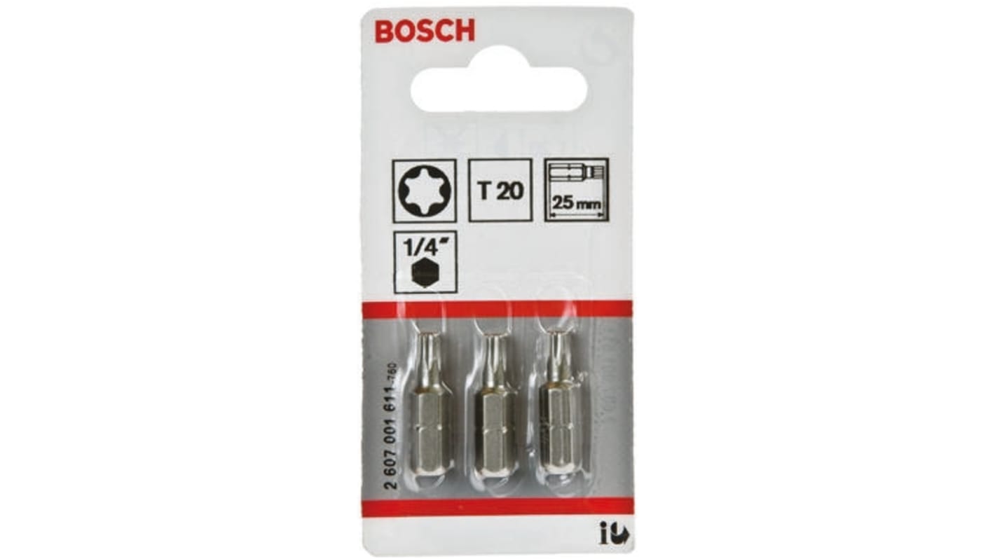 Bosch Torx Screwdriver Bit, T20 Tip, 25 mm Overall