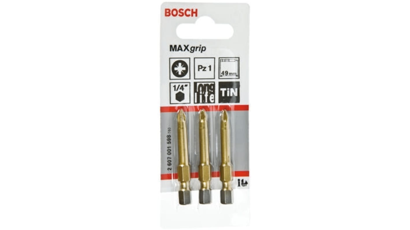 Bosch PZ1 POZIDRIV Schraubbit, Schraubeinsatz, 3-teilig