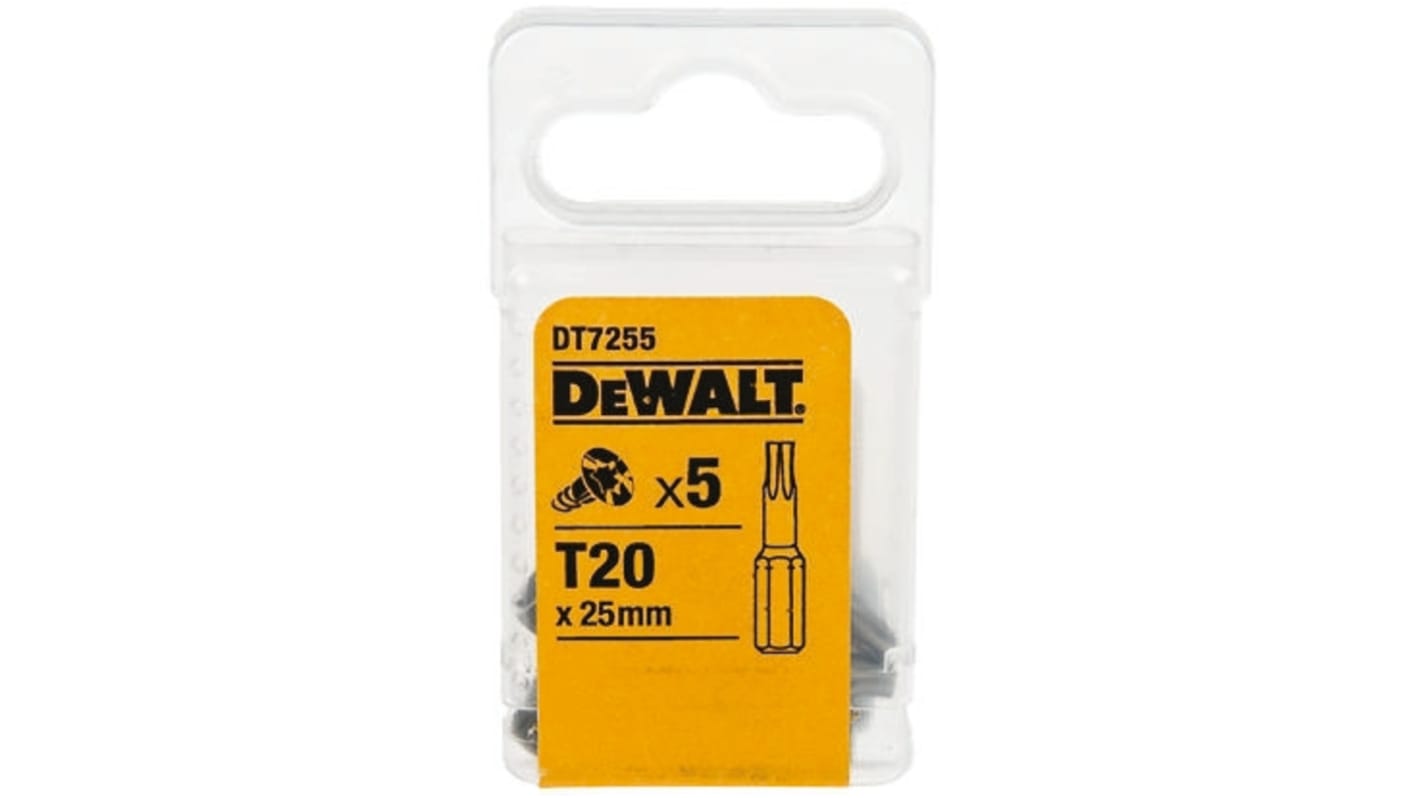 Inserto per cacciaviti Torx DeWALT, 5 pezzi, T20